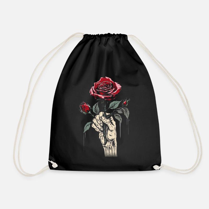 Hand Hält Rose Ästhetik Soft Grunge Vintage Goth - Turnbeutel - Schwarz