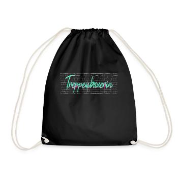 Carpenter Graduation Gift Stair Builder - Drawstring Bag - black - Front