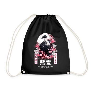 Creepy Goose Japanese Harajuku Japan Streetwear Ae - Turnbeutel - Schwarz - Vorne