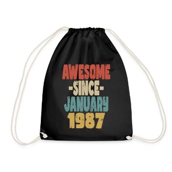 Génial janvier 1987 - Sac de sport léger - noir - Devant