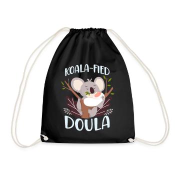 Doula Birth Worker Koala - Drawstring Bag - black - Front