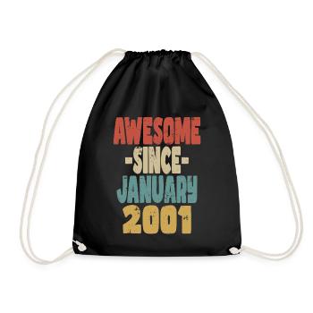 Awesome January 2001 - Drawstring Bag - black - Front