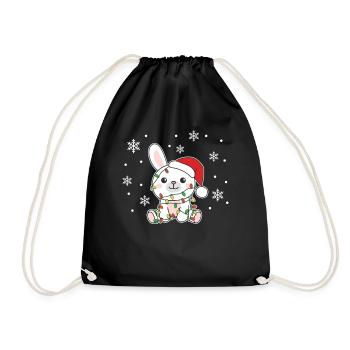Lapin, Noël, Hiver, Animaux, Lapins - Sac de sport léger - noir - Devant