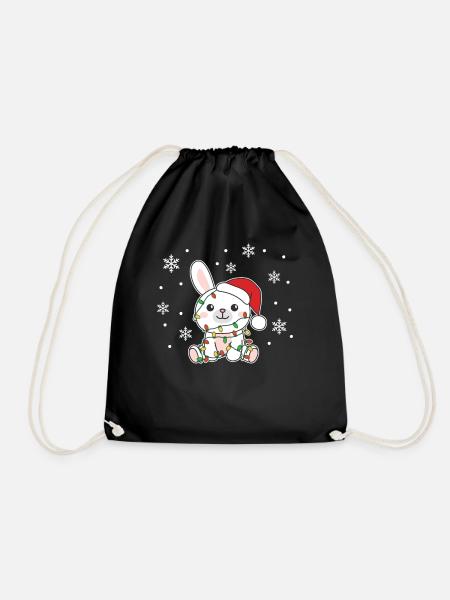 Hase Weihnachten Winter Tiere Hasen - Turnbeutel - Schwarz