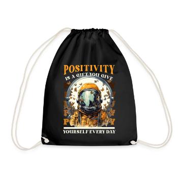Butterflies Astronaut Inspirational Positive Kindn - Turnbeutel - Schwarz - Vorne
