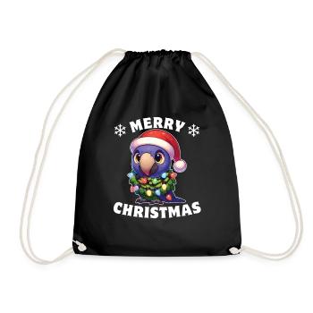 Santa Hat Christmas Fairy Lights - Drawstring Bag - black - Front