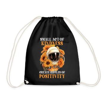 Sunflower Astronaut Positive Affirmation Quote - Turnbeutel - Schwarz - Vorne