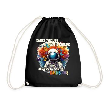 Positive Astronaut Rainbow Butterflies Resilience - Turnbeutel - Schwarz - Vorne