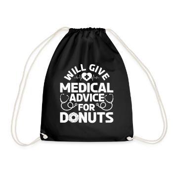 Will Give Medical Advice For Donuts - Funny Doctor - Turnbeutel - Schwarz - Vorne