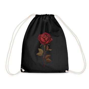 Rote Rose Vintage Grafik Ästhetik Blume Geschenk - Turnbeutel - Schwarz - Vorne