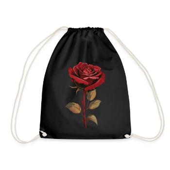 Rote Rose Blume Ästhetik Vintage Grafik Geschenk - Turnbeutel - Schwarz - Vorne