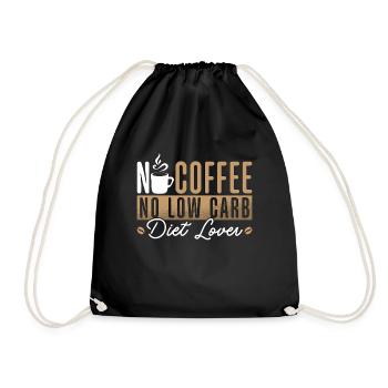 Low Carb Diet Lover No Coffee No Keto Coffee Lover - Drawstring Bag - black - Front