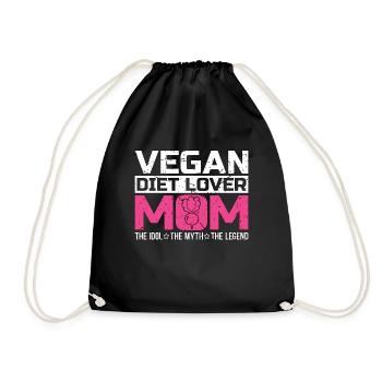 Vegan Diet Lover Mom The Idol The Myth Vegetarian - Drawstring Bag - black - Front