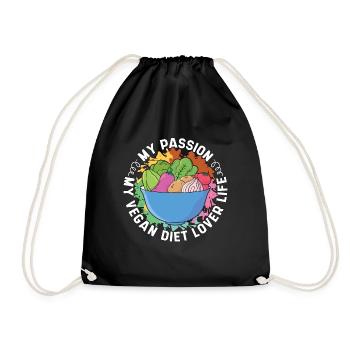 Végétalien Amoureux du régime Ma passion Mon véganisme Sans viande - Sac de sport léger - noir - Devant