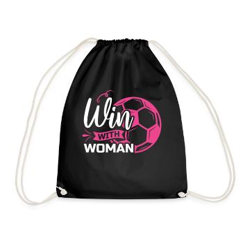 Soccer féminin, Football féminin, Football féminin - Sac de sport léger - noir - Devant