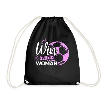 Soccer féminin, Football féminin, Football féminin - Sac de sport léger - noir - Devant