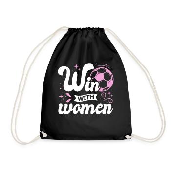 Soccer féminin, Football féminin, Football féminin - Sac de sport léger - noir - Devant