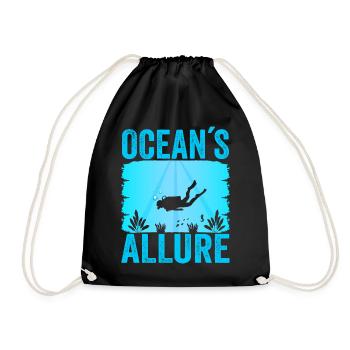 Scuba Diving, Scuba Diving, Holiday Sea Diver - Drawstring Bag - black - Front