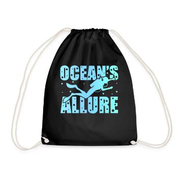 Scuba Diving, Scuba Diving, Holiday Sea Diver - Drawstring Bag - black - Front