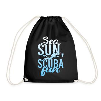Scuba Diving, Scuba Diving, Holiday Sea Diver - Drawstring Bag - black - Front