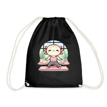 Yogalotl Entspannung Sport Yoga Axolotl - Turnbeutel - Schwarz - Vorne