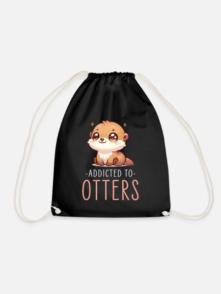 Entzückende niedliche Otter-Illustration perfekt für Otter - Turnbeutel - Schwarz