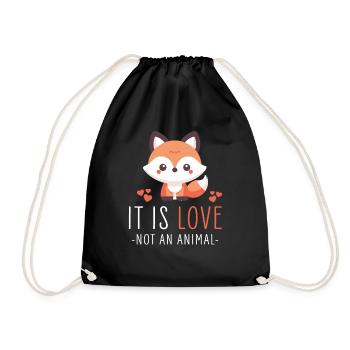 Kawaii Fox Design for Wildlife Enthusiasts and Fox - Drawstring Bag - black - Front