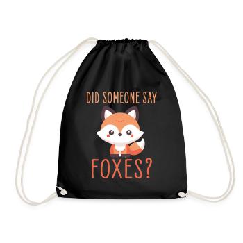Charmantes Kawaii-Fuchs-Design für Wildtiere - Turnbeutel - Schwarz - Vorne
