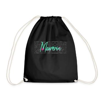 Maurer Abschluss-Geschenk Handwerker Maurerin - Turnbeutel - Schwarz - Vorne