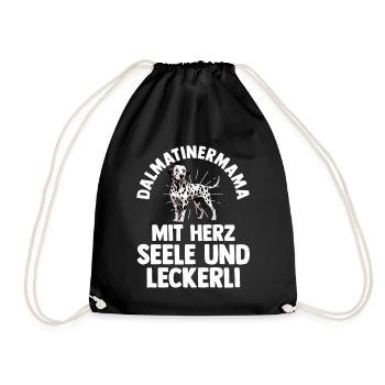 Hund Dalmatiner - Turnbeutel - Schwarz - Vorne
