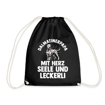Hund Dalmatiner - Turnbeutel - Schwarz - Vorne
