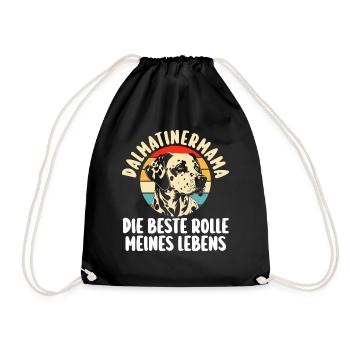 Mama Hundemama Hund Dalmatiner - Turnbeutel - Schwarz - Vorne