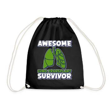 Organ Donor Lunge Organ Transplant - Drawstring Bag - black - Front