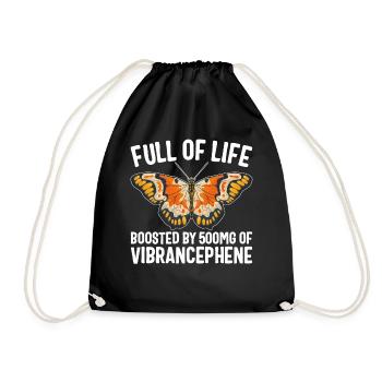 Positivity Shirt, Full Of life Boosted By 500mg - Drawstring Bag - black - Front