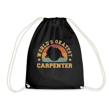 Retro World's Okayest Carpenter - Drawstring Bag - black - Front