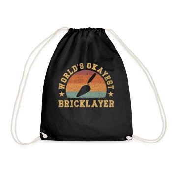 Retro World's Okayest Bricklayer - Drawstring Bag - black - Front