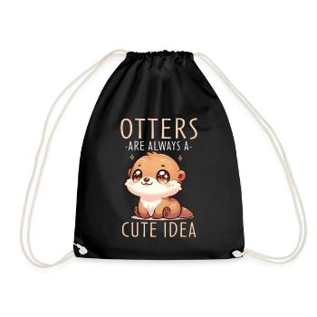 Adorable illustration de loutre pour les amateurs d’animaux - Sac de sport léger - noir - Devant