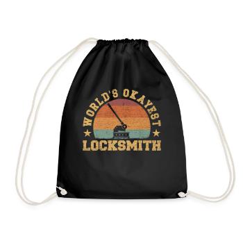 Retro World's Okayest Locksmith - Turnbeutel - Schwarz - Vorne
