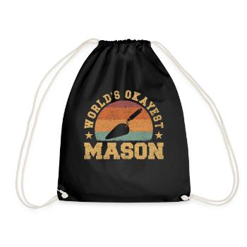 Retro World's Okayest Mason - Turnbeutel - Schwarz - Vorne