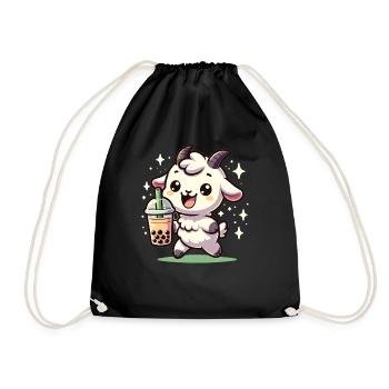 Kawaii chèvre bubble tea Boba chèvre - Sac de sport léger - noir - Devant