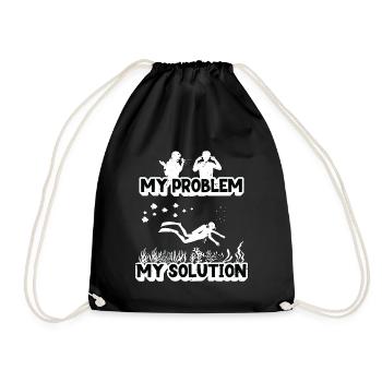 Marine Biologist My Problem My Pictogram Dad Mom - Drawstring Bag - black - Front