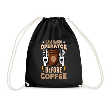 Ham Radio Operator Before Ham Radio Coffee Lover - Drawstring Bag - black - Front