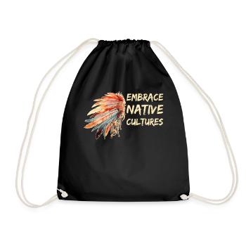 Embrace Native Cultures National Indigenous People - Turnbeutel - Schwarz - Vorne