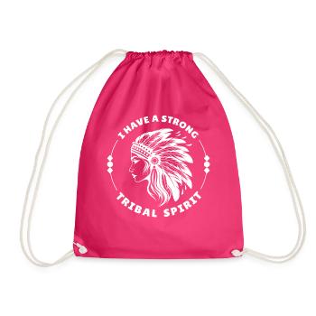 I Have A Strong Tribal Spirit Native Pride Indigen - Turnbeutel - Fuchsia - Vorne