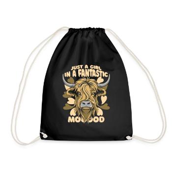 Une Fille D’humeur Fantastique Highland Vache Highland - Sac de sport léger - noir - Devant