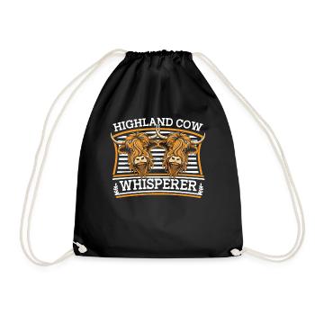 Highland Cow Whisperer Highland Cow Breeder - Drawstring Bag - black - Front