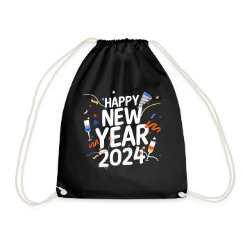 Bonne année Réveillon du Nouvel An 2024 - Sac de sport léger - noir - Devant
