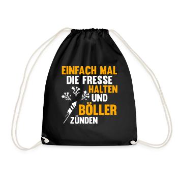 Neujahr Feuerwerk Böller Silvester - Turnbeutel - Schwarz - Vorne