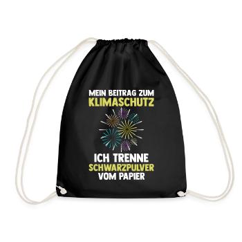 Neujahr Feuerwerk Silvester - Turnbeutel - Schwarz - Vorne