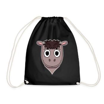 Horse Animal Head Animal Head - Drawstring Bag - black - Front
